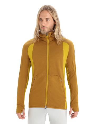 Clove / Silent Gold Icebreaker ZoneKnit™ Merino Long Sleeve Zip Men's Hoodie | AU 1273JPQJ